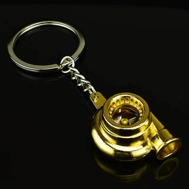 Mini Turbo Turbocharger Keychain Spinning Turbine Key Chain Ring Keyring Keyfob Car Keyring Car Interior Accessories